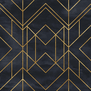 Black & Gold Geometric Wallpaper